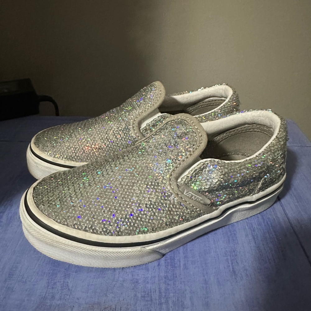 Vans Kids Sparkly Slip-On Sneakers - Silver